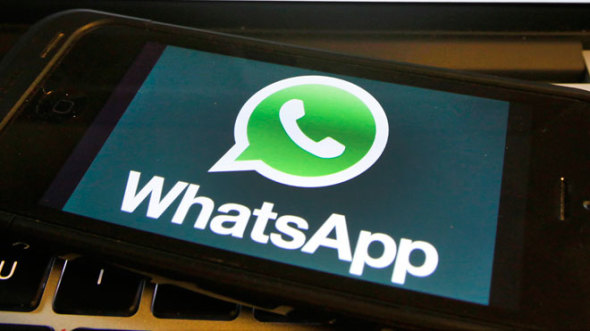 WhatsApp logo on phone