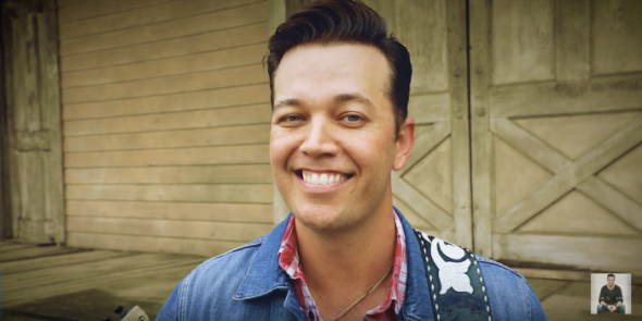 Country singer Lucas Hoge on the set of his video "John Warner and Jesus" on the Warner brothers studio lot in Los Angeles, California.