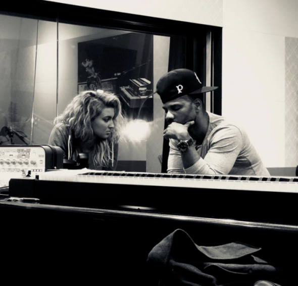 Tori Kelly and Kirk Franklin while making "Never Alone," August 15, 2018. 
