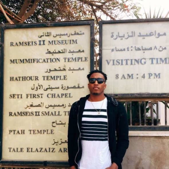 Lecrae visits Egypt and Rome and poses for a photo outside of Egyptian yourist site, Dec 13. 2016. | (Photo: Facebook/Lecrae)