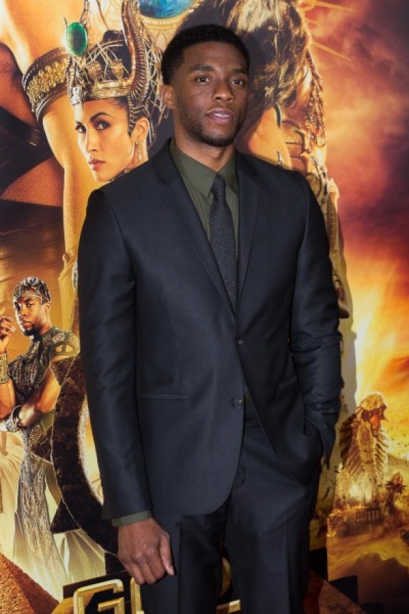 Chadwick Boseman on the red carpet for 'Gods of Egypt' in New York City on February 24, 2016. | Wiki Media Commons / Sachyn