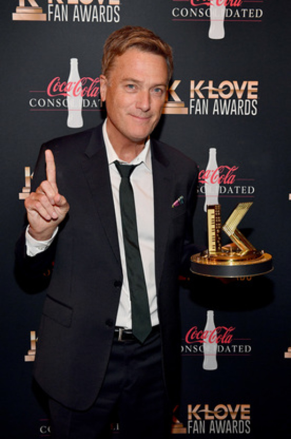 Michael W. Smith with his first-ever K-LOVE Fan Award for Worship Song of the Year (photo by Jason Davis/Getty Images for K-LOVE Fan Awards)