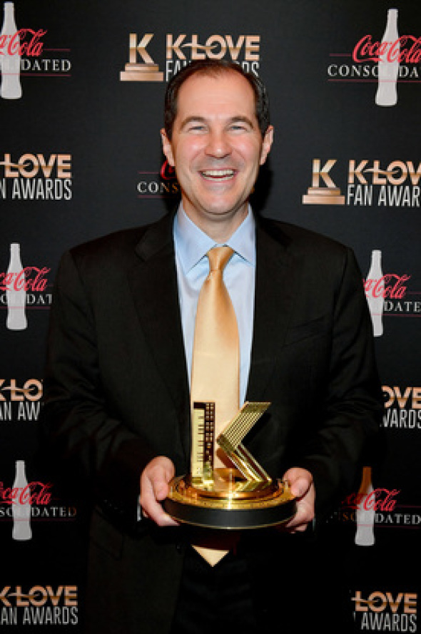 Scott Drew, Head Coach of Baylor's NCAA National Championship Mens Basketball team with the Sports Impact Award (photo by Jason Davis/Getty Images for K-LOVE Fan Awards) 