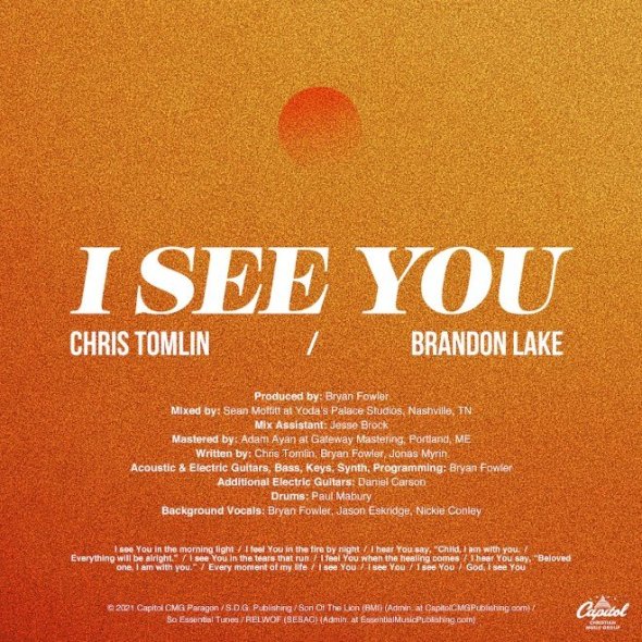 Chris Tomlin, Brandon Lake Releases Official Lyric Video 'I See You'
