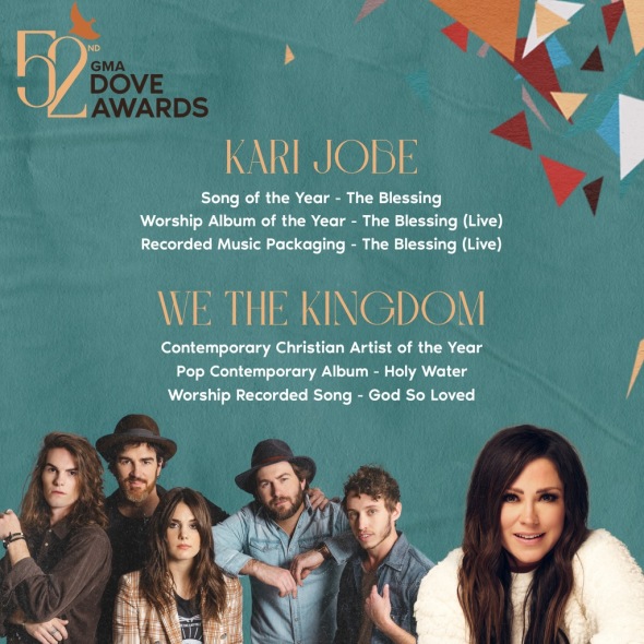 RoundTable Management Celebrates 6 Dove Awards Nominations, Includes Kari Jobe, Cody Carnes, We The Kingdom