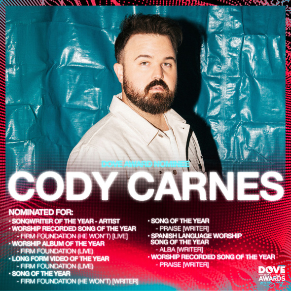 Cody Carnes Receives 8 GMA Dove Award nominations