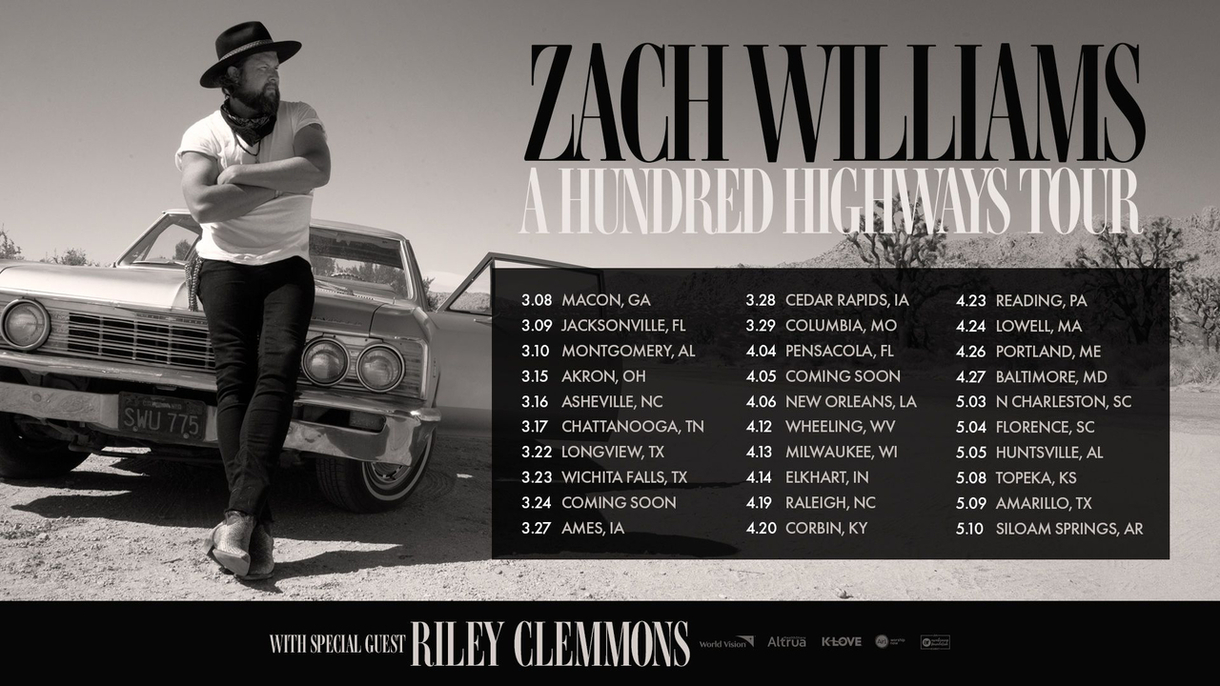 Events News | Zach Williams announces spring 2024 run for his "A Hundred Highwa - Vimarsana News