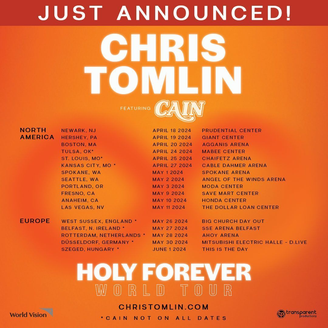 Music News Chris Tomlin announces 2024 world tour BREATHEcast